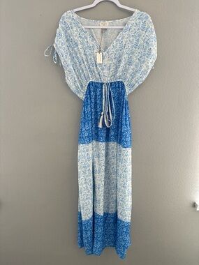World Market Blue and Light Blue Printed Maxi Dress